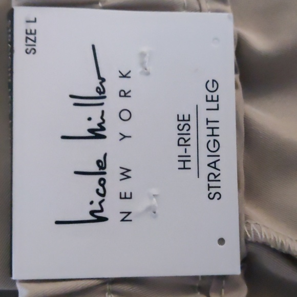 Nicole Miller High Rise Straight Leg Dress Women Pants. Color Taupe/Tan. Size L. - Picture 8 of 11